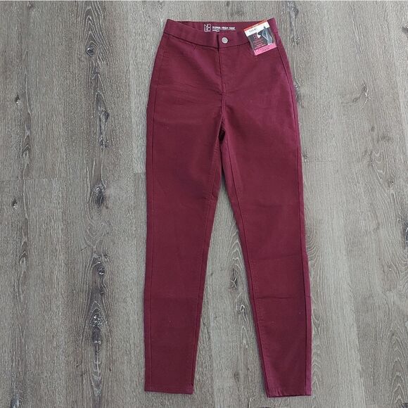 No Boundaries Super High Rise Jeggings Burgundy Size S (3-5) - Picture 1 of 7